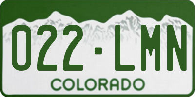 CO license plate 022LMN