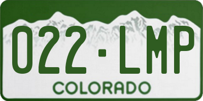 CO license plate 022LMP