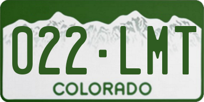 CO license plate 022LMT