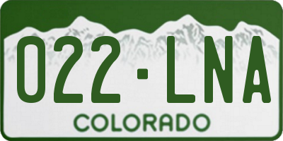 CO license plate 022LNA
