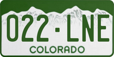 CO license plate 022LNE