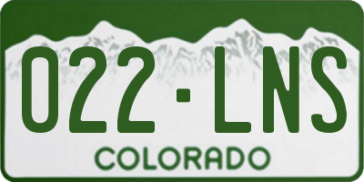CO license plate 022LNS