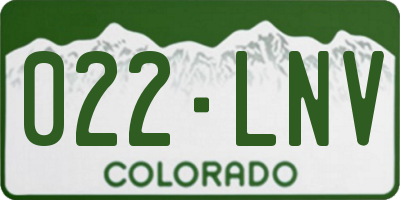CO license plate 022LNV