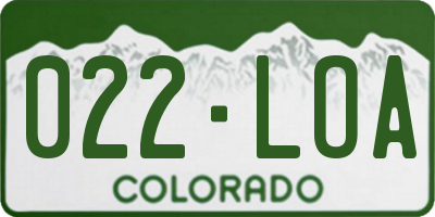 CO license plate 022LOA