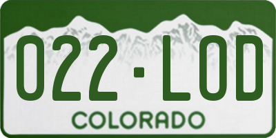 CO license plate 022LOD