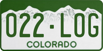 CO license plate 022LOG