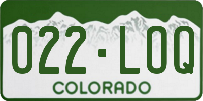 CO license plate 022LOQ