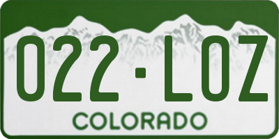 CO license plate 022LOZ