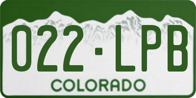 CO license plate 022LPB
