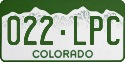 CO license plate 022LPC