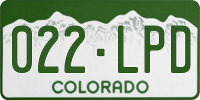 CO license plate 022LPD