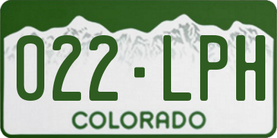 CO license plate 022LPH