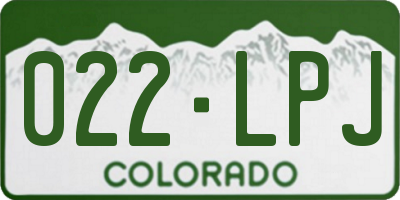 CO license plate 022LPJ
