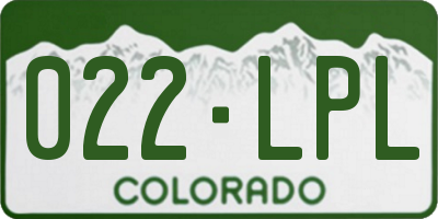 CO license plate 022LPL