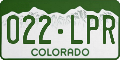 CO license plate 022LPR