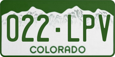 CO license plate 022LPV
