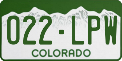 CO license plate 022LPW