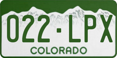 CO license plate 022LPX