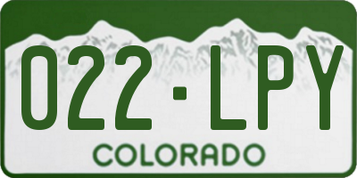 CO license plate 022LPY