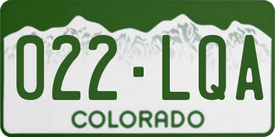 CO license plate 022LQA