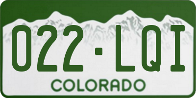CO license plate 022LQI