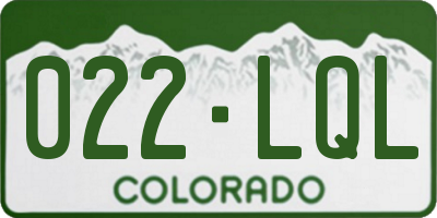 CO license plate 022LQL
