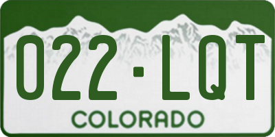 CO license plate 022LQT