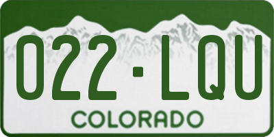 CO license plate 022LQU