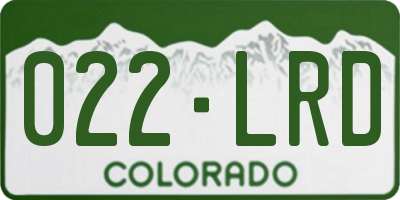 CO license plate 022LRD