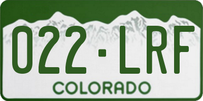 CO license plate 022LRF
