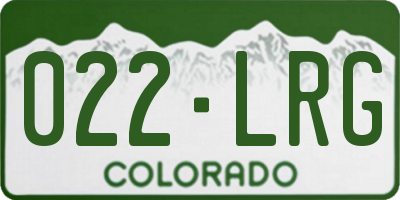 CO license plate 022LRG
