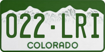 CO license plate 022LRI