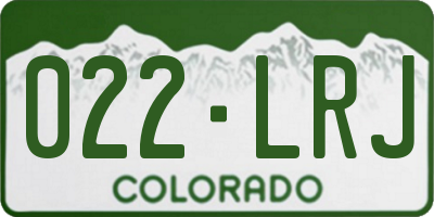 CO license plate 022LRJ