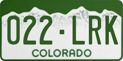 CO license plate 022LRK