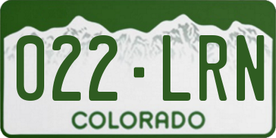 CO license plate 022LRN