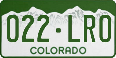 CO license plate 022LRO