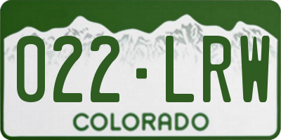 CO license plate 022LRW