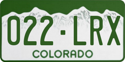 CO license plate 022LRX