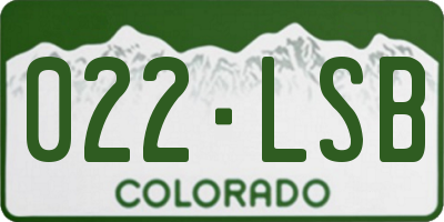 CO license plate 022LSB
