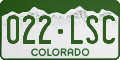 CO license plate 022LSC