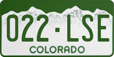 CO license plate 022LSE