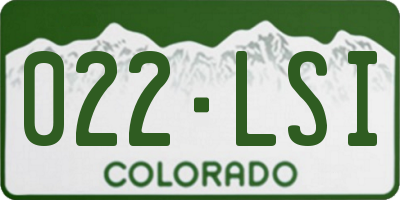 CO license plate 022LSI
