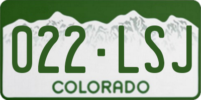 CO license plate 022LSJ