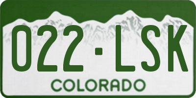 CO license plate 022LSK