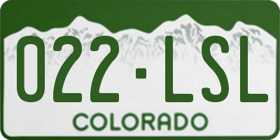 CO license plate 022LSL