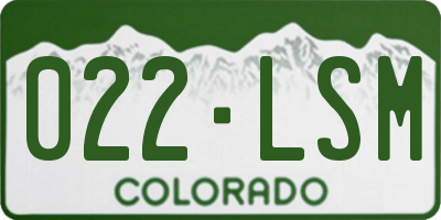 CO license plate 022LSM