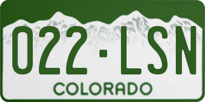 CO license plate 022LSN