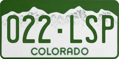 CO license plate 022LSP