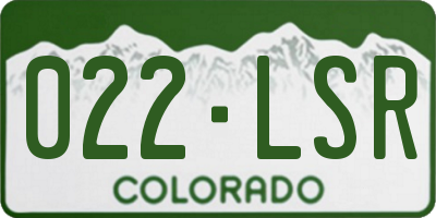CO license plate 022LSR
