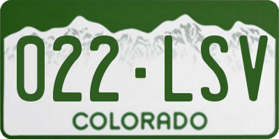 CO license plate 022LSV